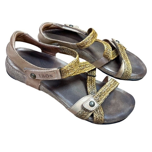 TAOS Genuine Leather Vintage Sandals Flats Criss Cross Straps MADE IN SPAIN - Picture 4 of 8